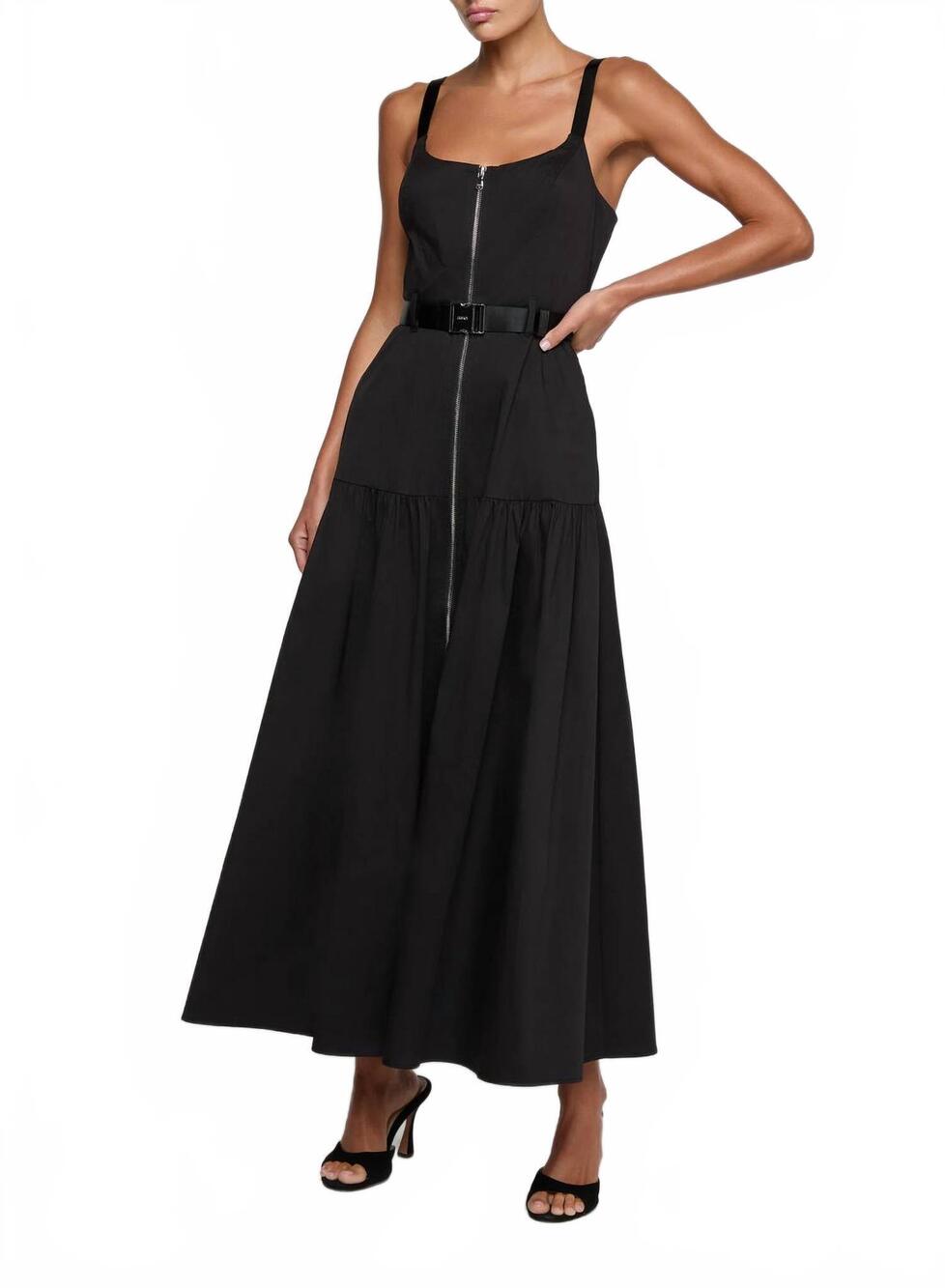 NEW L'AGENCE rima maxi dress in black